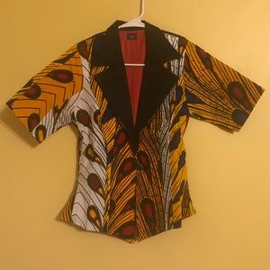 African Wax Print Blazer